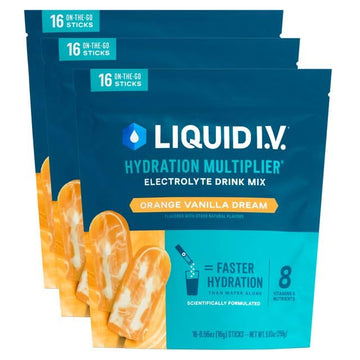Liquid I.V.® Hydration Multiplier – Orange Vanilla Dream | Electrolyte Powder Drink Mix | 3 Pack (48 Servings) Liquid I.V. buy supplements canada