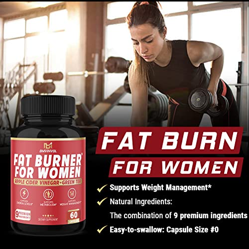 Fat Burner for Women, 9-in-1 Powerful Blend of Apple Cider Vinegar, Green Tea, Garcinia Cambogia BMVINVOL buy supplements canada