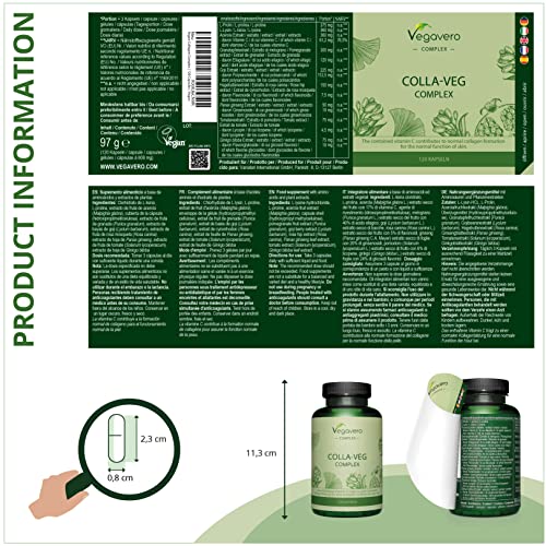 Vegavero Vegan Collagen Supplement | 2000mg | Complex with L-Lysine, L-Proline, Vitamin C (Acerola) & Superfoods Extracts | NO Additives, Lab-Tested | 120 Capsules Vegavero buy supplements canada