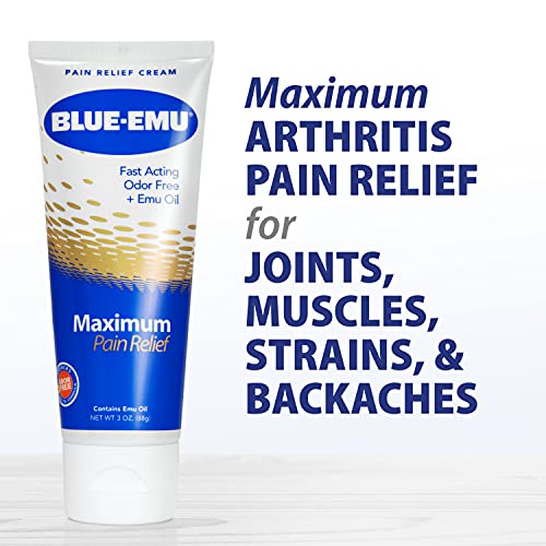 BLUE-EMU Maximum Pain Relief Cream for Arthritis, Muscle, & Joint Aches, 3 Oz, 1 Pack BLUE-EMU buy supplements canada