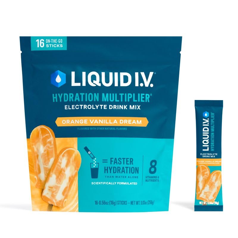Liquid I.V.® Hydration Multiplier - Orange Vanilla Dream | Electrolyte Powder Drink Mix | 1 Pack (16 Servings) Liquid I.V. buy supplements canada