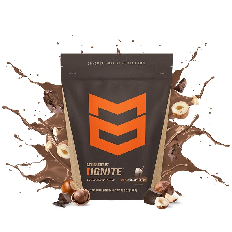 MTN OPS Hot Ignite Supercharged Energy Drink Mix Focus Enhancer, Hazelnut Cocoa MTN OPS buy supplements canada
