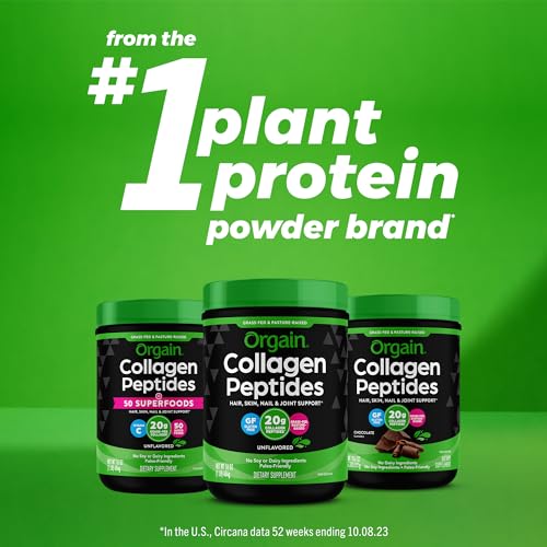 Orgain Hydrolyzed Collagen Powder, 20g Grass Fed Collagen Peptides, Chocolate Orgain buy supplements canada