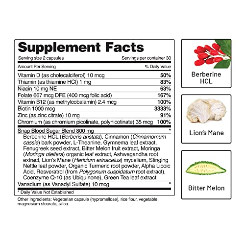 Snap Supplements Blood Sugar Blend - Support Healthy Blood Sugar, 60 Capsules Snap Supplements buy supplements canada