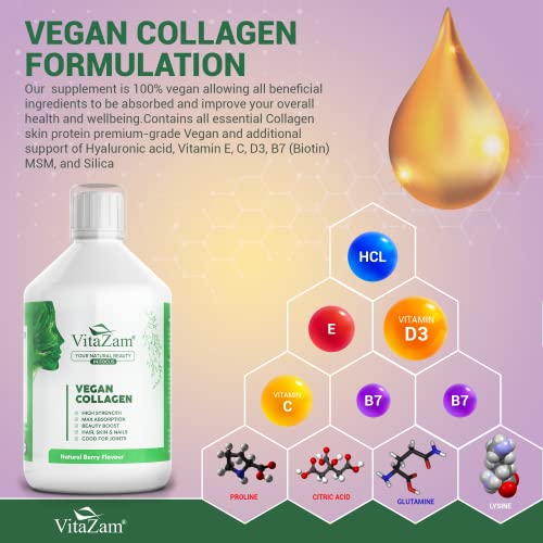 VitaZam Vegan Collagen Liquid 5000mg Hydrolyzed Collagen Peptides for Women VitaZam buy supplements canada