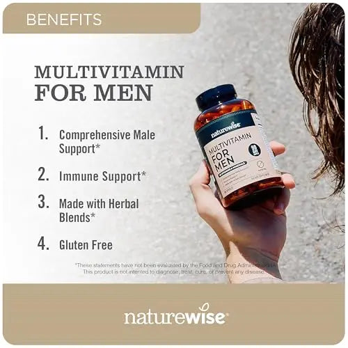 NatureWise Multivitamin for Men - Daily Male Support - Minerals & Herbs for Energy, Performance, Immunity - with Vitamin A, C, D, B-Complex NatureWise buy supplements canada