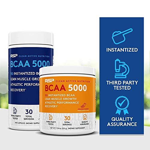 RSP BCAA 5000 (30 Serv), Premium BCAA Capsules for Post Workout Muscle Recovery RSP NUTRITION buy supplements canada