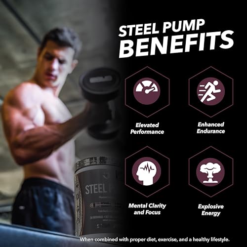 SteelFit Steel Pump - Advanced Pre-Workout Powder Drink - 30 Servings - Peak Performance SteelFit buy supplements canada
