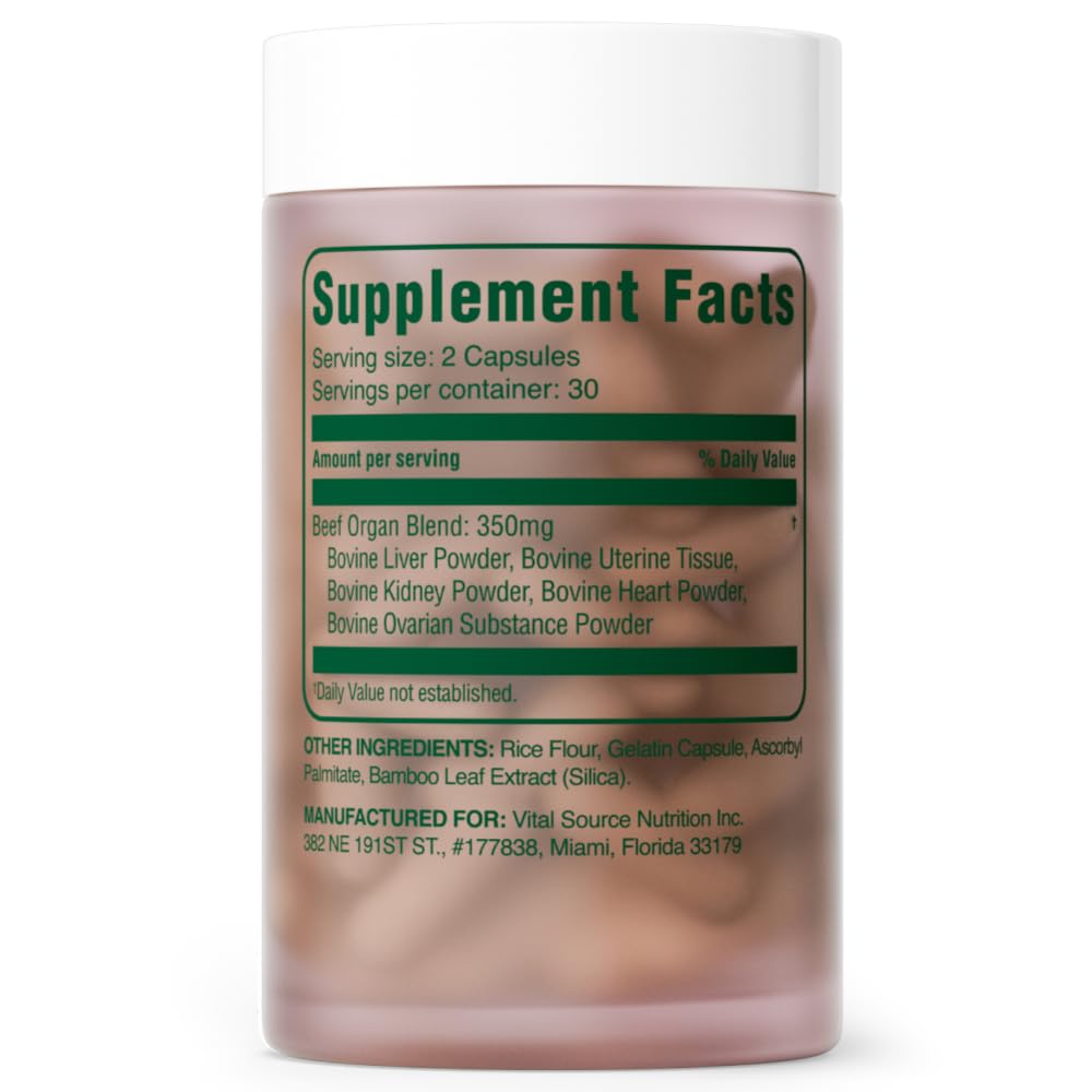 Vital Source Nutrition - BiFi Capsules - Premium Primal Organ Blend - Supports Hormone Health, Energy, Stamina & Clarity - Daily Vitality - Ancestral Supplements for Women - No Artificial Ingredients Vital Source Nutrition buy supplements canada