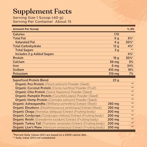 Four Sigmatic Organic Plant-Based Protein Powder Creamy Cacao Protein with Lion’s Mane Four Sigmatic buy supplements canada