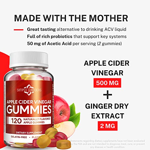 Apple Cider Vinegar Gummies with The Mother - ACV Gummies for Detox, Cleansing & Immune Support SIMPLE WONDERS buy supplements canada