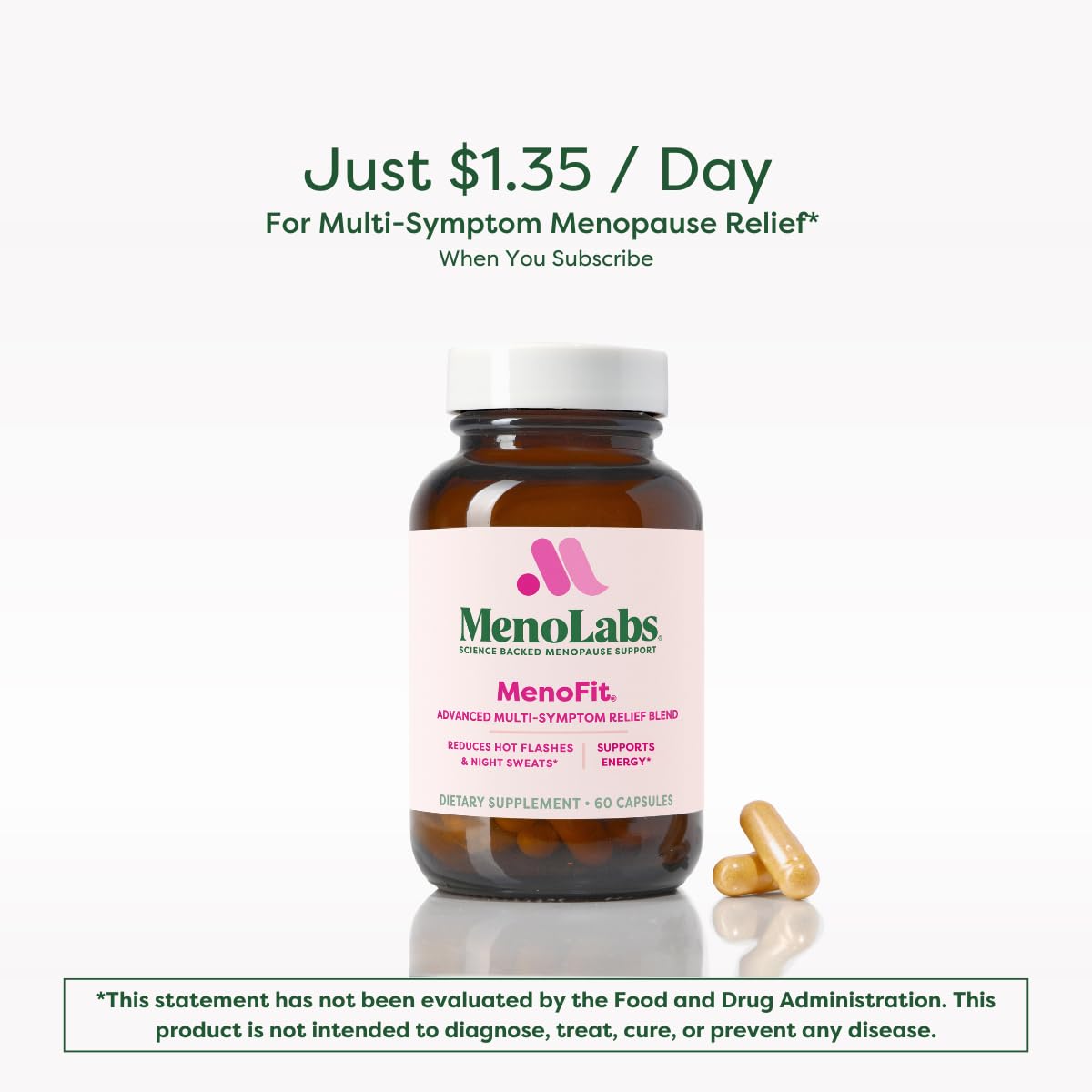 MENOLABS MenoFit, Menopause Supplements for Women - 60 Capsules - Advanced Women’s Probiotic with Vitamins and Red Clover for Gut Health, Hot Flashes and Hormone Balance for Women MENOLABS buy supplements canada