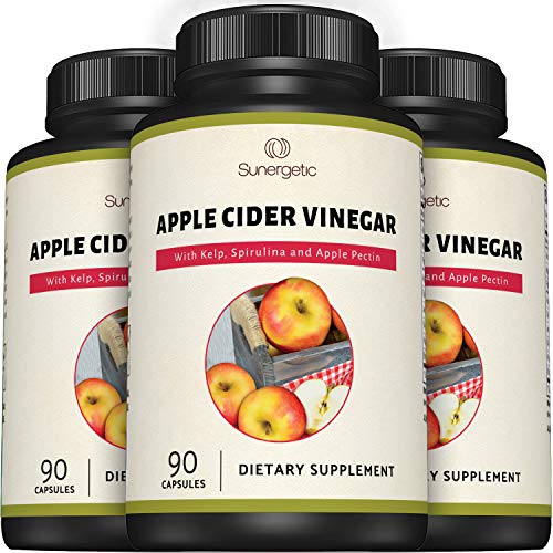 Sunergetic Premium Apple Cider Vinegar Capsules – Includes Apple Pectin, Spirulina Sunergetic buy supplements canada