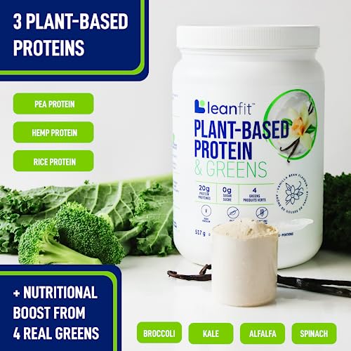 LeanFit Plant-Based Protein & Greens Natural Vanilla – 20g Plant Protein + 4 Leafy Greens LeanFit buy supplements canada