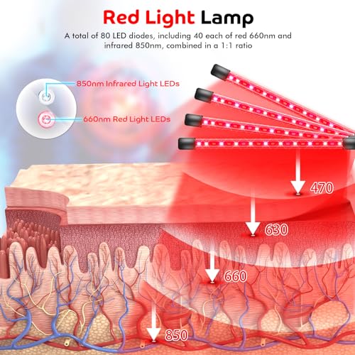 Devowellte Red Light Lamp for Face, 80 LEDs Red Light Lamp Height Free Adjustment Infrared Light Devowellte buy supplements canada