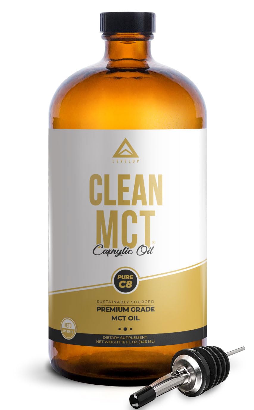 LevelUp Clean MCT Oil - 100% Caprylic C8 for Energy, Focus, Weight Management LevelUp buy supplements canada