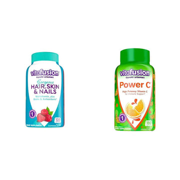 Vitafusion Gorgeous Hair, Skin & Nails Multivitamin Plus Power C Vitamin C Gummies for Immune Support Bundle, 135ct & 150 Count Vitafusion buy supplements canada