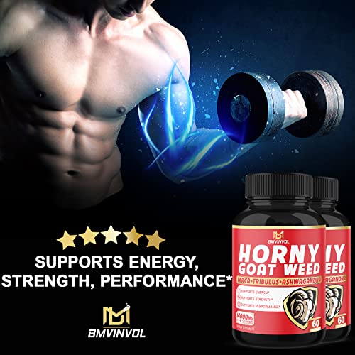 BMVINVOL (2 Packs) Horny Goat Weed Capsules, 14000mg Herbal Equivale BMVINVOL buy supplements canada