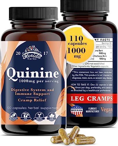 Leg Cramps Support Organic Pills - 1000 mg - Quinine Tablets for Cramp Defense FLORIDA HERBS buy supplements canada