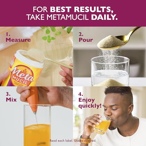 Metamucil 4-in-1 Psyllium Husk Friendly Fiber Supplement, Sugar-Free, 180 teaspoons, Orange Flavored, Daily Fiber Powder for Digestive Health Metamucil buy supplements canada