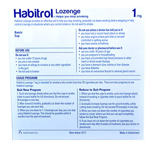 Habitrol Nicotine Lozenge Mint Flavor 216 Lozenges (1mg) Habitrol buy supplements canada