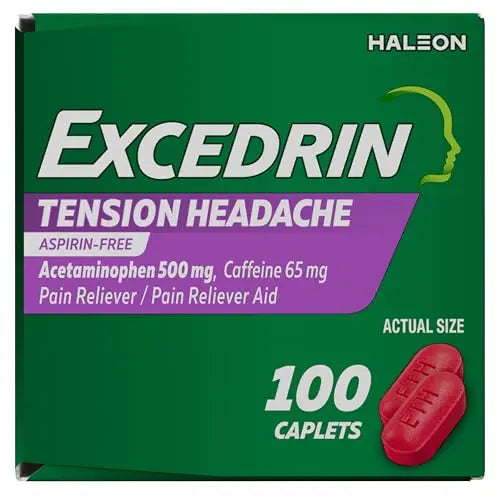 Excedrin Tension Headache Relief Caplets, Acetaminophen 500mg, Caffeine 65mg, Pain Reliever, Aspirin-Free, 100 Count Excedrin buy supplements canada