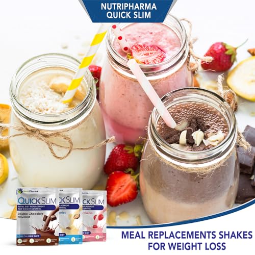 Quick Slim Meal Replacement Shake for Weight Loss, 30 Servings, 20g Protein, 27 Vitamins NUTRIPHARMA Quick Slim buy supplements canada