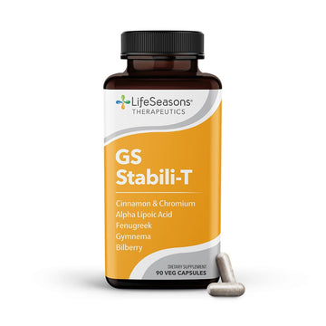 LifeSeasons GS Stabili-T - Blood Sugar Support Supplement - Healthy Circulation & Vision - Maintain Normal Levels - Chromium Cinnamon Gymnema Bilberry & Alpha Lipoic Acid - 90 Capsules LifeSeasons buy supplements canada