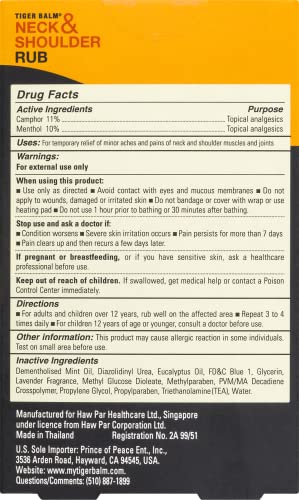 Tiger Balm Neck & Shoulder Rub Vanishing Scent 1.76 oz (Pack of 2) Tiger Balm buy supplements canada
