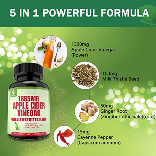 Sugar Free Apple Cider Vinegar Capsules with The Mother, New Formula with Milk Thistle EnvyDeal buy supplements canada