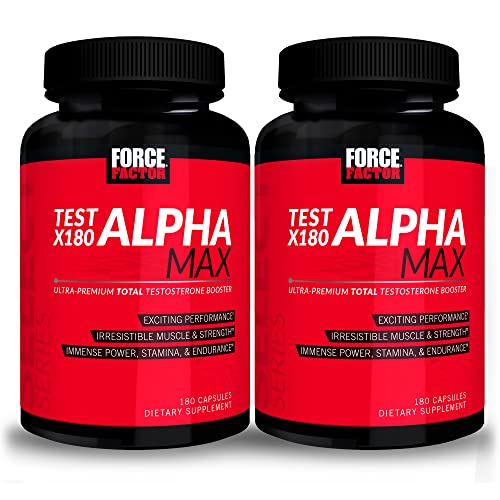 FORCE FACTOR Test X180 Alpha Max, 2-Pack, Total Testosterone and Nitric Oxide Booster Force Factor buy supplements canada