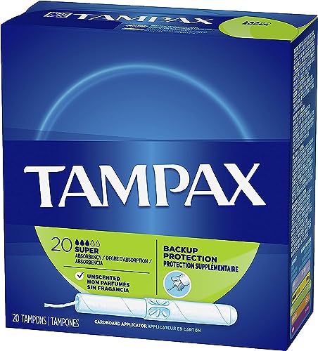 Tampax Tampons, Super Absorbency, Cardboard Applicator, Leakgaurd Skirt, Unscented, 20 Count Tampax buy supplements canada