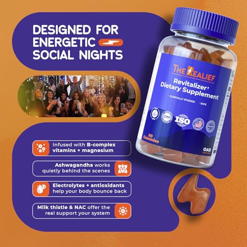 The Realief 60 Count Post Party Gummies – DHM, Milk Thistle & Electrolytes – Wellness Support – Strawberry Flavor – Wake Up Refreshed The Realief buy supplements canada