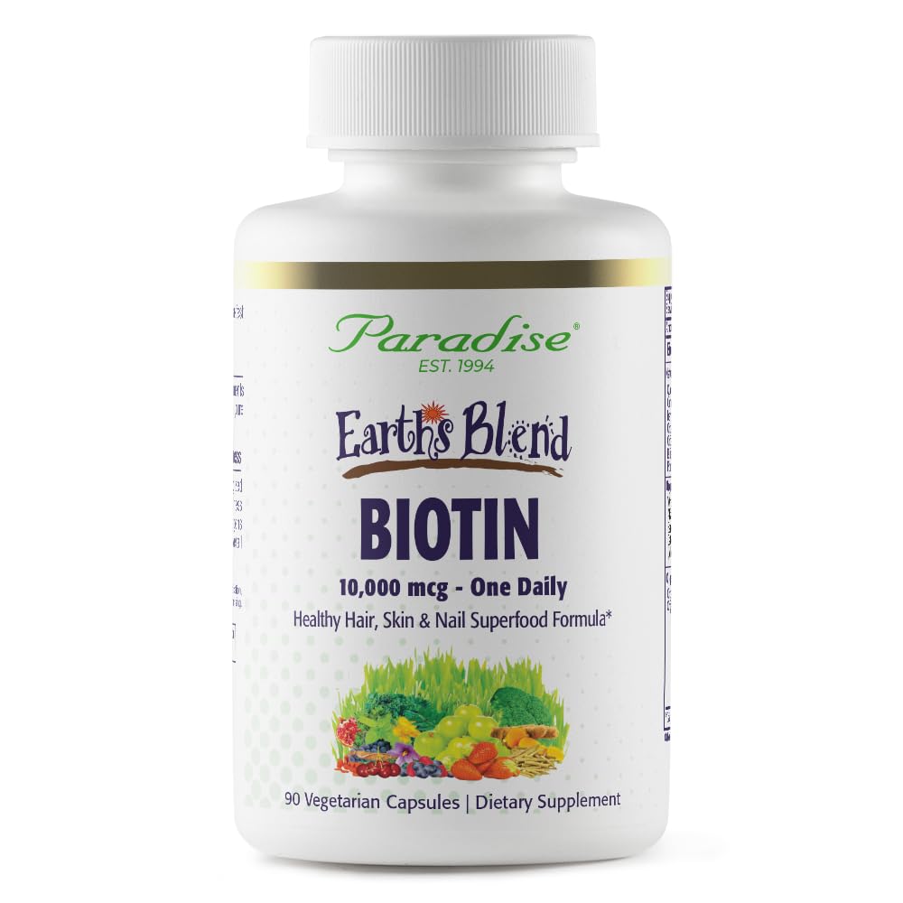 Paradise Herbs Earth's Blend Biotin Supplement, Hair, Skin & Nails, Whole Body Health, Vegan, Non-GMO, 90 Vegetarian Capsules Paradise Herbs buy supplements canada