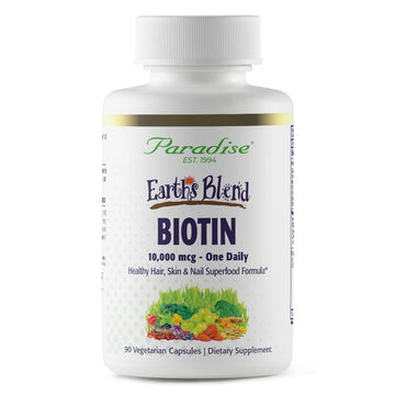 Paradise Herbs Earth's Blend Biotin Supplement, Hair, Skin & Nails, Whole Body Health, Vegan, Non-GMO, 90 Vegetarian Capsules Paradise Herbs buy supplements canada