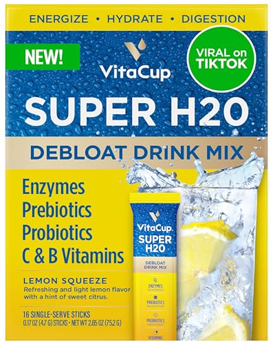 VitaCup Super H2O Bloating Relief and Digestive Health Drink Mix Packets, Probiotics VitaCup buy supplements canada