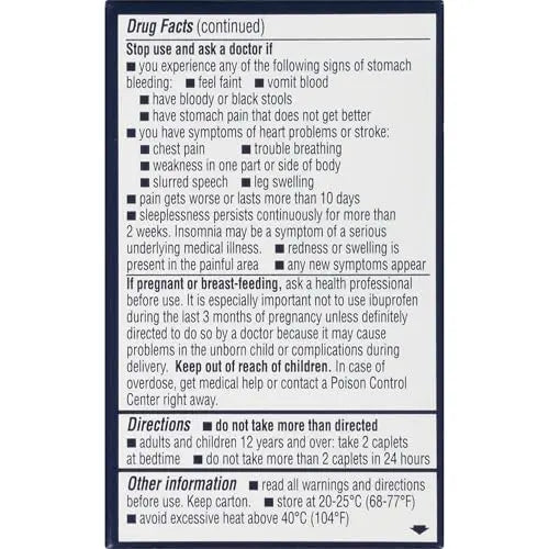 Advil PM Pain Reliever and Nighttime Sleep Aid, Pain Medicine with Ibuprofen for Pain Relief and Diphenhydramine Citrate for a Sleep Aid - 40 Coated Caplets Advil buy supplements canada