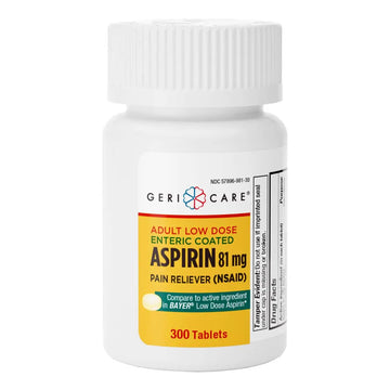 GeriCare Aspirin 81mg Adult Low Dose, Pain Reliever - Enteric Coated Tablets for Enhanced Absorption and Gentle Digestion – Supports Blood Flow, Reduces Inflammation, 300 Count (Pack of 1) GeriCare buy supplements canada