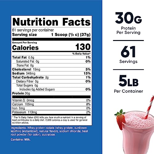 Nutricost Whey Protein Isolate (Strawberry Milkshake) 5LBS Nutricost buy supplements canada