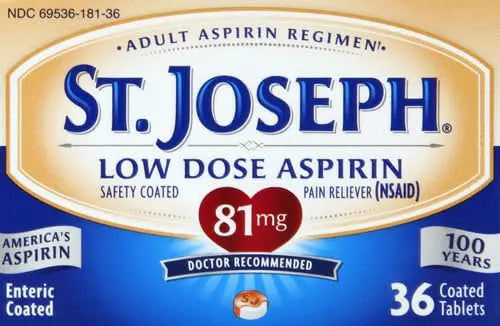 St. Joseph Aspirin Pain Reliever (NSAID) 81mg, Enteric Safety Coated, Adult Low Dose Regimen, 36 ct St. Joseph buy supplements canada