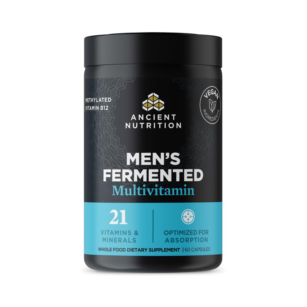 Ancient Nutrition Multivitamin for Men, Men's Fermented Multivitamin with Methylated Vitamin A, C, D, E, K, Zinc & Magnesium, Immune Support, Vegan, 60 Ct Ancient Nutrition buy supplements canada
