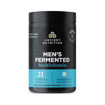 Ancient Nutrition Multivitamin for Men, Men's Fermented Multivitamin with Methylated Vitamin A, C, D, E, K, Zinc & Magnesium, Immune Support, Vegan, 60 Ct Ancient Nutrition buy supplements canada