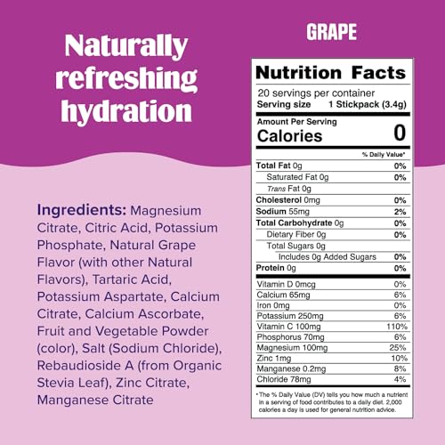 Ultima Replenisher Daily Electrolyte Drink Mix – Grape, 20 Stickpacks – Hydration Packets Ultima Replenisher buy supplements canada