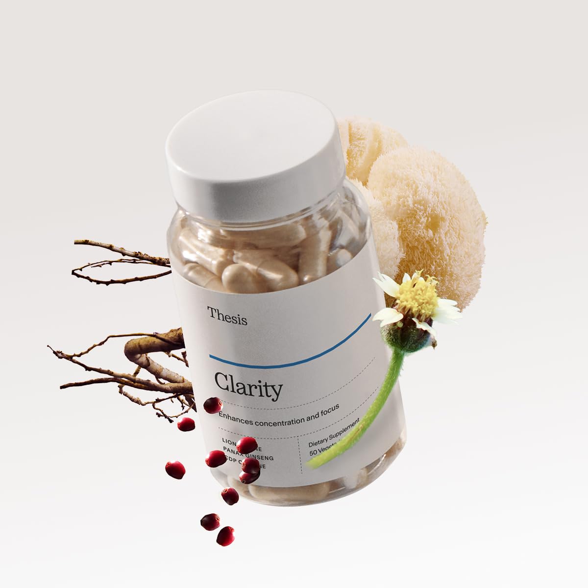 Thesis Clarity Nootropic Supplement for Men & Women with Lions Mane, CDP Choline, Panax Ginseng, Vitamin B6 & Caffeine, Cognitive Support Capsules, Vegan, Non GMO, 25 Servings THESIS buy supplements canada