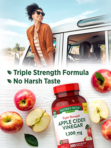 Nature's Truth Apple Cider Vinegar Capsules | 1200mg | 200 Pills | Extra Strength | Value Size Nature's Truth buy supplements canada