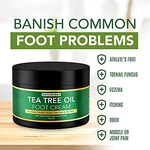 Tea Tree Oil Foot Cream For Dry Cracked Heels Repair - Natural Foot Cream For Dry Cracke USA Naturals buy supplements canada