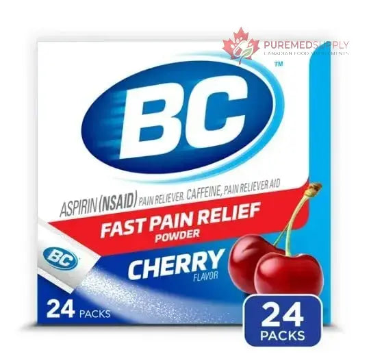 BC Powder Pain Reliever, Cherry Flavor Aspirin Dissolve Packs, 24 Count Powder Packets (6 Pack) BC buy supplements canada