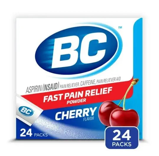 BC Powder Pain Reliever, Cherry Flavor Aspirin Dissolve Packs, 24 Count Powder Packets (6 Pack) BC buy supplements canada