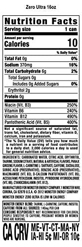 Monster Energy Zero Ultra, Sugar Free Energy Drink, 16 Ounce (Pack of 15) Monster Energy buy supplements canada