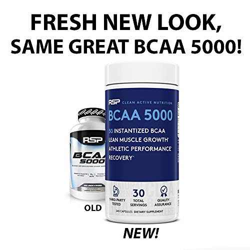 RSP BCAA 5000 (30 Serv), Premium BCAA Capsules for Post Workout Muscle Recovery RSP NUTRITION buy supplements canada